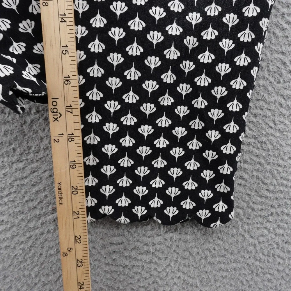 Talbots Floral Print Pants Black White 10P‎ Womens Stretch Cropped Trousers - Picture 10 of 16